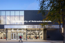 Building exterior. University of Nebraska - Johnny Carson Center for Emerging Media Arts. Photo cour