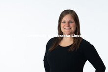 Studio portrait of Tiffany Groteluschen, Administrative Associate for the College of Journalism and 