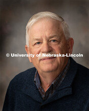 Studio portrait of Rick Stock, Research Professor, Animal Science. October 22, 2019. 