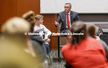 Chancellor Ronnie Green talks with the Chancellor's Leadership class Thursday. October 31, 2019. 