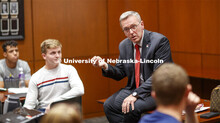 Chancellor Ronnie Green talks with the Chancellor's Leadership class Thursday. October 31, 2019. 