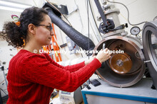 Soodabeh Azadehranjbar, a PhD student, works in the Scott Engineering Center. Mechanical and Materia
