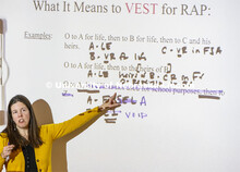 Associate Professor of Law, Jessica Shoemaker teaches Property Law class. College of Law photo shoot