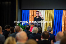 Director of Carson Center, Megan Elliott, makes remarks at the Carson dedication ceremony. Johnny Ca