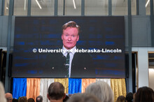 Conan O’Brien talks about how important Johnny Carson was to him and congratulating UNL on the bui