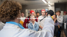 Jacob Quint, Graduate Research Assistant, Mechanical and Materials Engineering, Speaks with Students