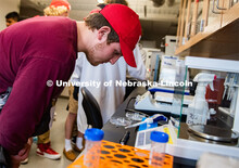 Jacob Quint, Graduate Research Assistant, Mechanical and Materials Engineering, Speaks with Students