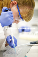 Limei Zhang, Assistant Professor, Department of Biochemistry/Redox Biology Center works with growing