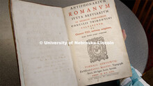 Anita Breckbill, professor and music librarian at the University of Nebraska–Lincoln, looks throug