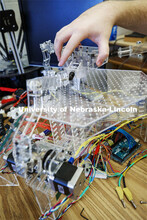 Engineering photoshoot in Mechanical and Materials Engineering in Nebraska Hall. November 22, 2019. 