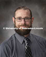 Studio portrait of Justin Moore, Fee Mill Manager, Animal Science. December 2, 2019. 