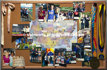 Pictured: Sue Sheridan's running medals. Sue Sheridan, director of the Nebraska Center for Research 