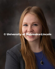 Studio portrait of Natalie Holste, Graduate Research Assistant, Plant Pathology. December 13, 2019. 