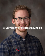 Studio portrait of Michael Richter, Graduate Research Assistant, Plant Pathology. December 13, 2019.