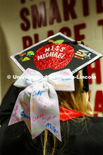 Olivia Michael had her students from her student teaching helped decorate her mortar board. December