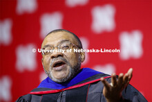 Kwame Dawes give the commencement address. December Undergraduate commencement at Pinnacle Bank Aren