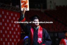 Nathan Woodrum celebrates his animal science degree. December Undergraduate commencement at Pinnacle