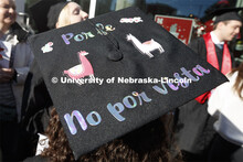 Decorated mortarboard. December Undergraduate commencement at Pinnacle Bank Arena. December 21, 2019
