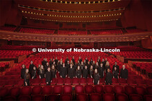 University Singers group photo, photographed inside the Lied Center for Fine and Preforming Arts. Ja