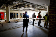 NU President Ted Carter tours the construction in the East Campus Union. January 16, 2020. 