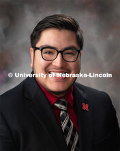 Studio portrait of Jesus Yanez, Graduate Assistant, OASIS. January 16, 2020. 