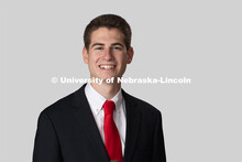 Studio portrait of Ethan Carlson, NSE Orientation Leader. January 22, 2020. 