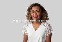 Studio portrait of Nia Martinez, NSE Orientation Leader. January 22, 2020. 