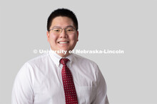 Studio portrait of Ethan Beier, NSE Orientation Leader. January 23, 2020. 