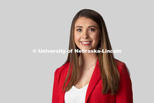 Studio portrait of Payton Flower, NSE Orientation Leader. January 23, 2020. 