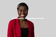 Studio portrait of Melissa Kimbulu, NSE Orientation Leader. January 23, 2020. 