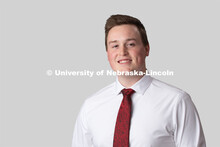 Studio portrait of Conner Lardenoit, NSE Orientation Leader. January 23, 2020. 