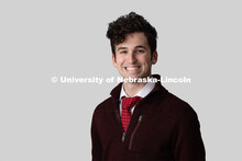 Studio portrait of Liam Diesing, NSE Orientation Leader. January 24, 2020. 