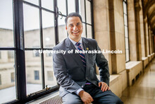 Heath Mello, lobbyist for University of Nebraska, is an avid chess player. He is shown in the state 
