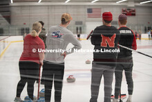 Left to right Anna Fiala, Jordan Monk, Adam Schlichtmann and Colin Wooldrik of the UNL Curling Team 