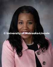 Studio portrait of Tracy Moore, Financial Specialist, Beadle Business Center. February 17, 2020. 