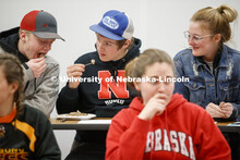 Professor Gary Sullivan leads the ASCI 100 Meats 2 course in a Processed Meats lab. The class made h