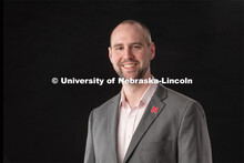 Studio portrait of Cameron Shoemaker, Sound Recording/IT Associate for the Glenn Korff School of Mus