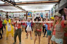 Students doing first morale dance. University of Nebraska–Lincoln students exceeded their goal, ra
