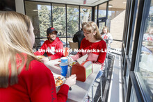 East Campus Dining Center photo shoot. Students eating and socializing at the East Campus Dining Cen