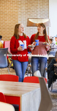 East Campus Dining Center photo shoot. Students eating and socializing at the East Campus Dining Cen