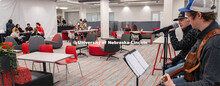 Students, Faculty and Staff enjoy the new sights from the renovation at the East Campus Union Open H