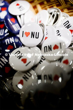 NU Advocacy Day at the Capitol. A pile of I Love NU buttons. March 10, 2020. 