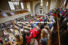 NU Advocacy Day attendees are recognized by a standing ovation from state senators in the Capitol. M