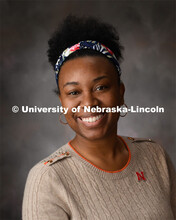 Studio portrait of Auntaya Ware, Husker Hub. March 12, 2020. 