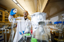 Byron Chaves, Assistant Professor of Food Science and Technology, in his Food Innovation Center lab.
