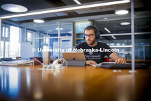 Ramsey Jaber, a 2015 UNL alumni, studies his medical texts in Love Library Tuesday. He is a student 