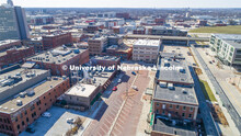 Drone footage of Lincoln’s Art Alley and the Haymarket. Photos are for the College of Architecture