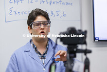 Saman Bagheri records an Organic Chemistry Lab. As a result of the Corona virus, Faculty are recordi