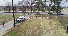 Carrick Detwiler and his students from the NIMBUS Lab work with several drones flying with each othe