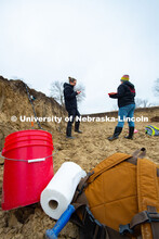 Judith Turk and Rebecca Young (stocking hat), assistant professors of natural resources, are being v